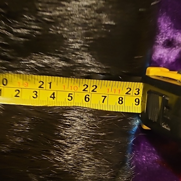 Black Dark Brown High Collar Rabbit Fur Jacket Sz. S - Picture 9 of 10